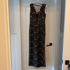 Aidan mattox size 6 black beautiful dress!